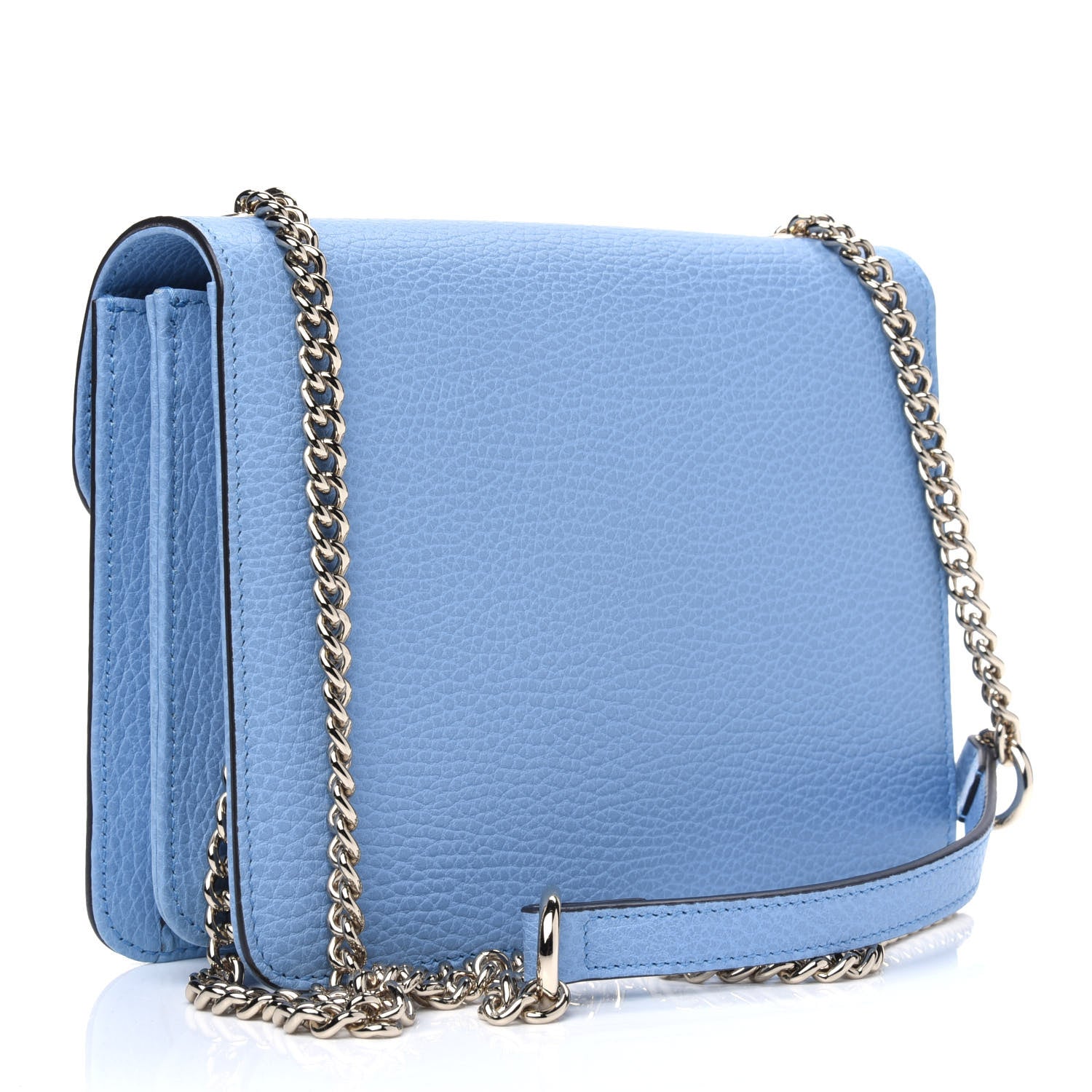 Gucci Dollar Calfskin Small Interlocking G Shoulder Bag Mineral Blue 2 of 4