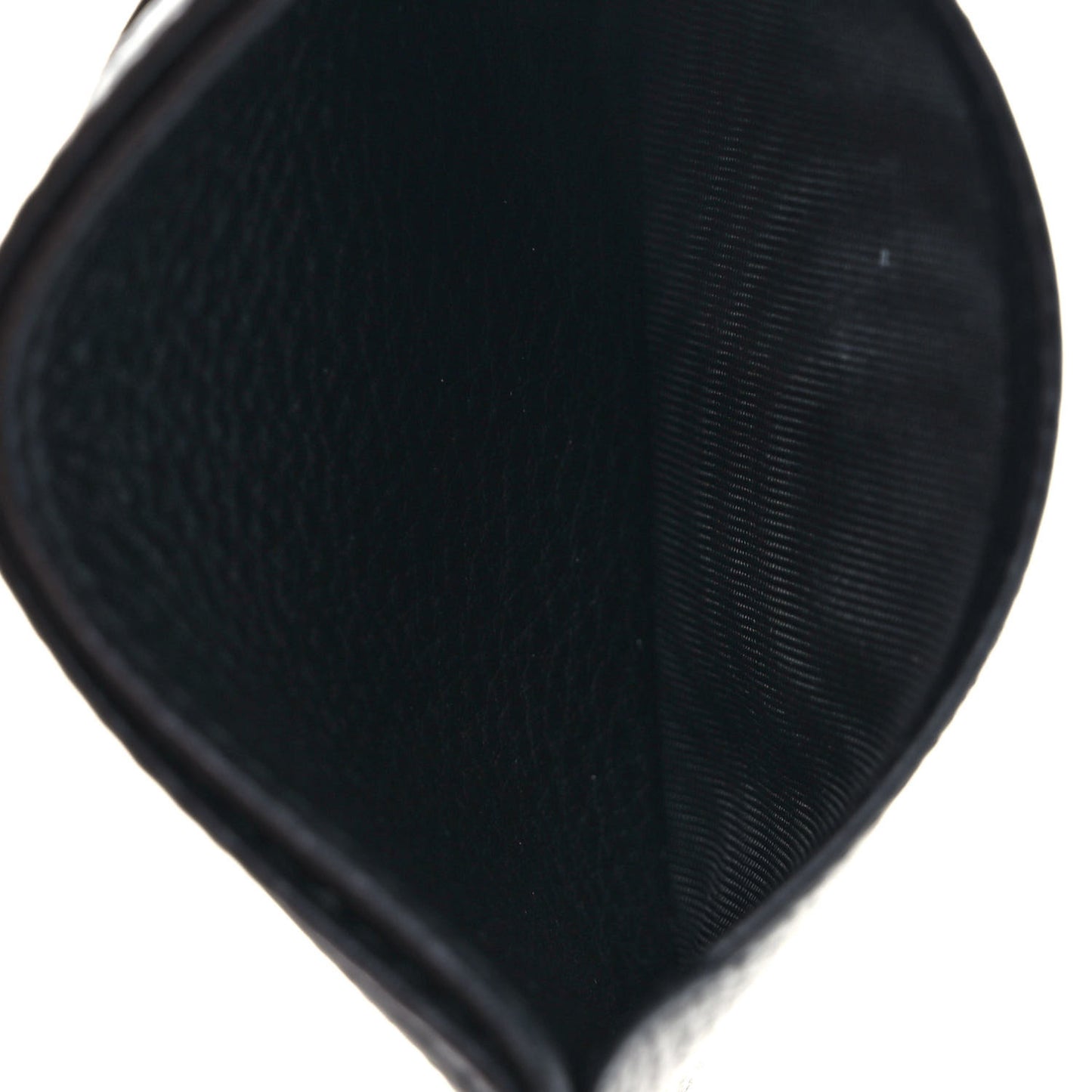 Vitello Grain Metal Card Holder Black