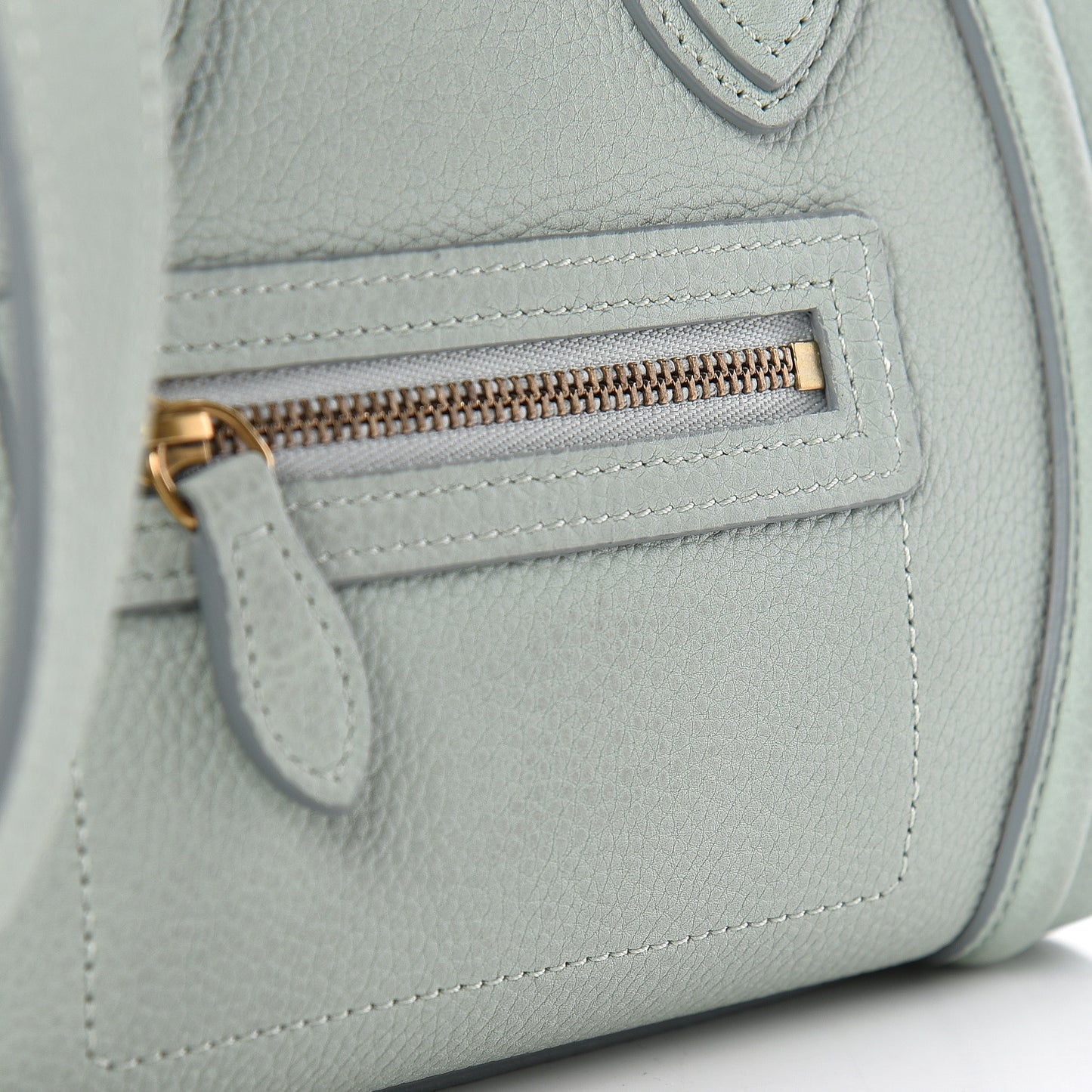 Drummed Calfskin Nano Luggage Almond