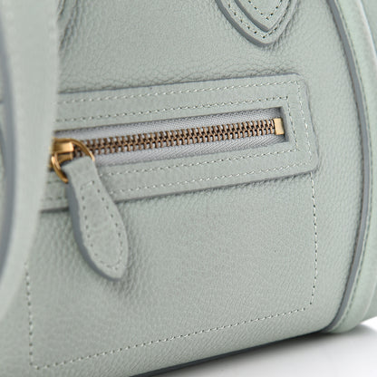 Celine Drummed Calfskin Nano Luggage Almond 10 of 18