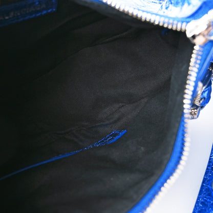 Balenciaga Metallic Arena Agneau Le Cagole Shoulder Bag XS Blue 5 of 10