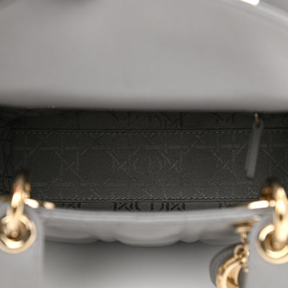 Christian Dior Metallic Lambskin Cannage Mini Lady Dior Grey 5 of 11