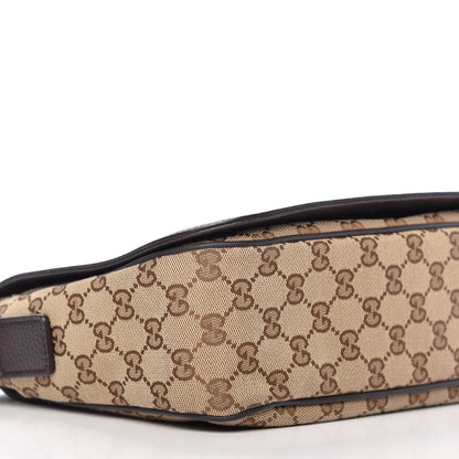 Gucci Monogram Flap Messenger Bag Beige Dark Brown 6 of 13