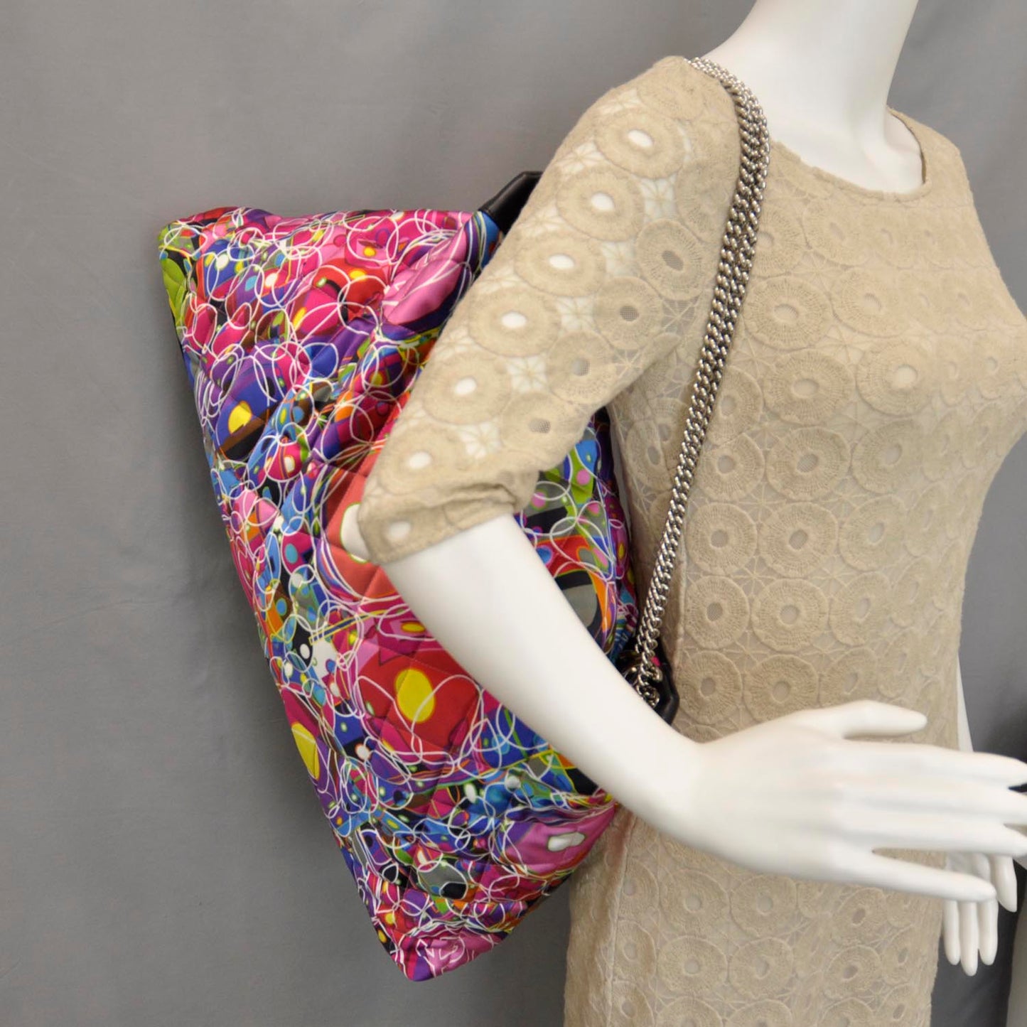Satin Quilted Large Kaleidoscope Tote