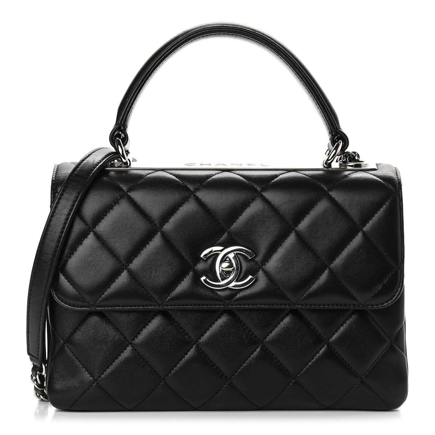 Chanel Lambskin Quilted Small Trendy CC Dual Handle Flap Bag Black 1 of 9