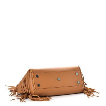 Saint Laurent Calfskin Small Rive Gauche Fringe Tote Tan 4 of 7