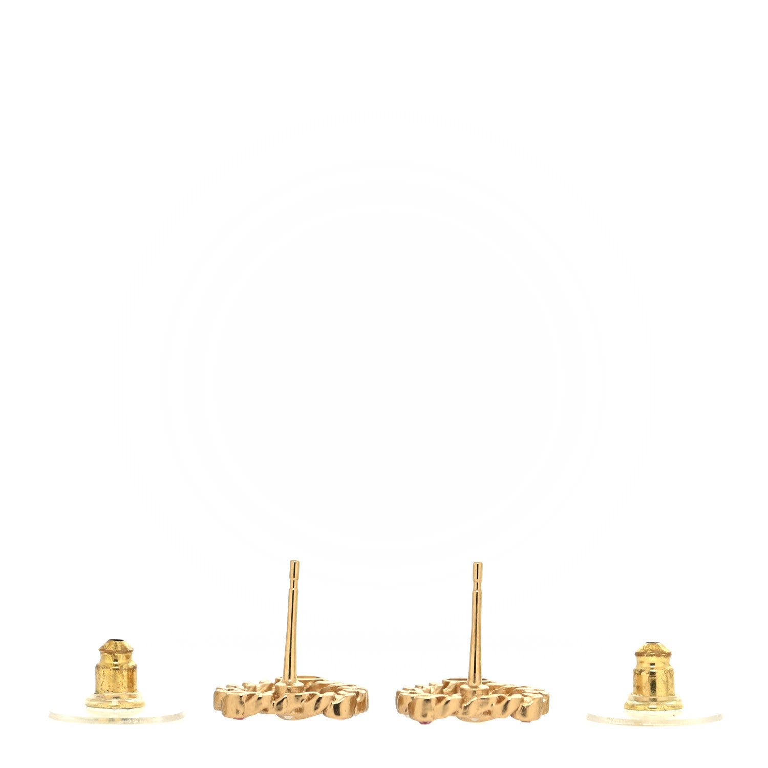 Chanel Pearl Crystal CC Heart Earrings Gold Multicolor 3 of 4