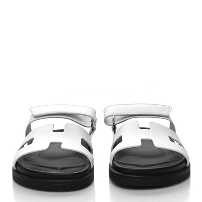 Hermes Calfskin Womens Chypre Sandals 39 White 2 of 8