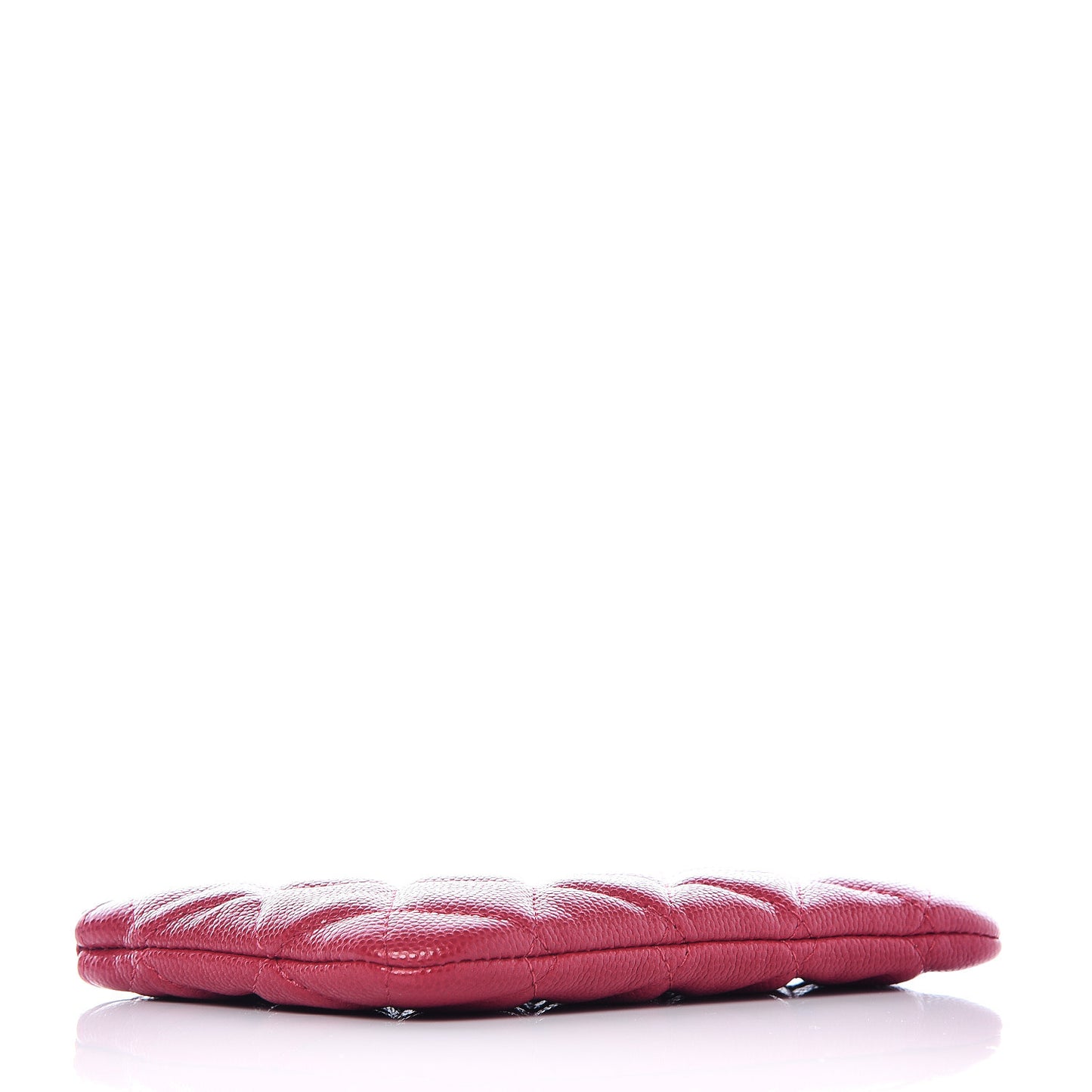 Caviar Quilted Small Cosmetic Case Dark Red