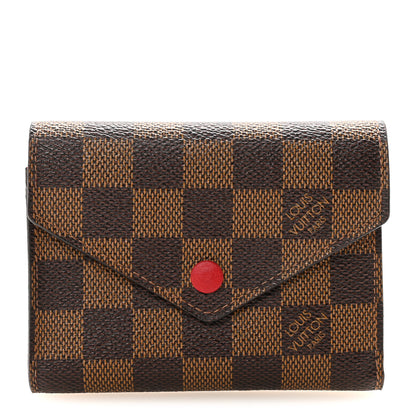 Louis Vuitton Damier Ebene Victorine Wallet Red 1 of 6