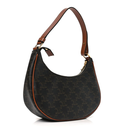 Celine Triomphe Canvas Calfskin Ava Shoulder Bag Tan 3 of 11