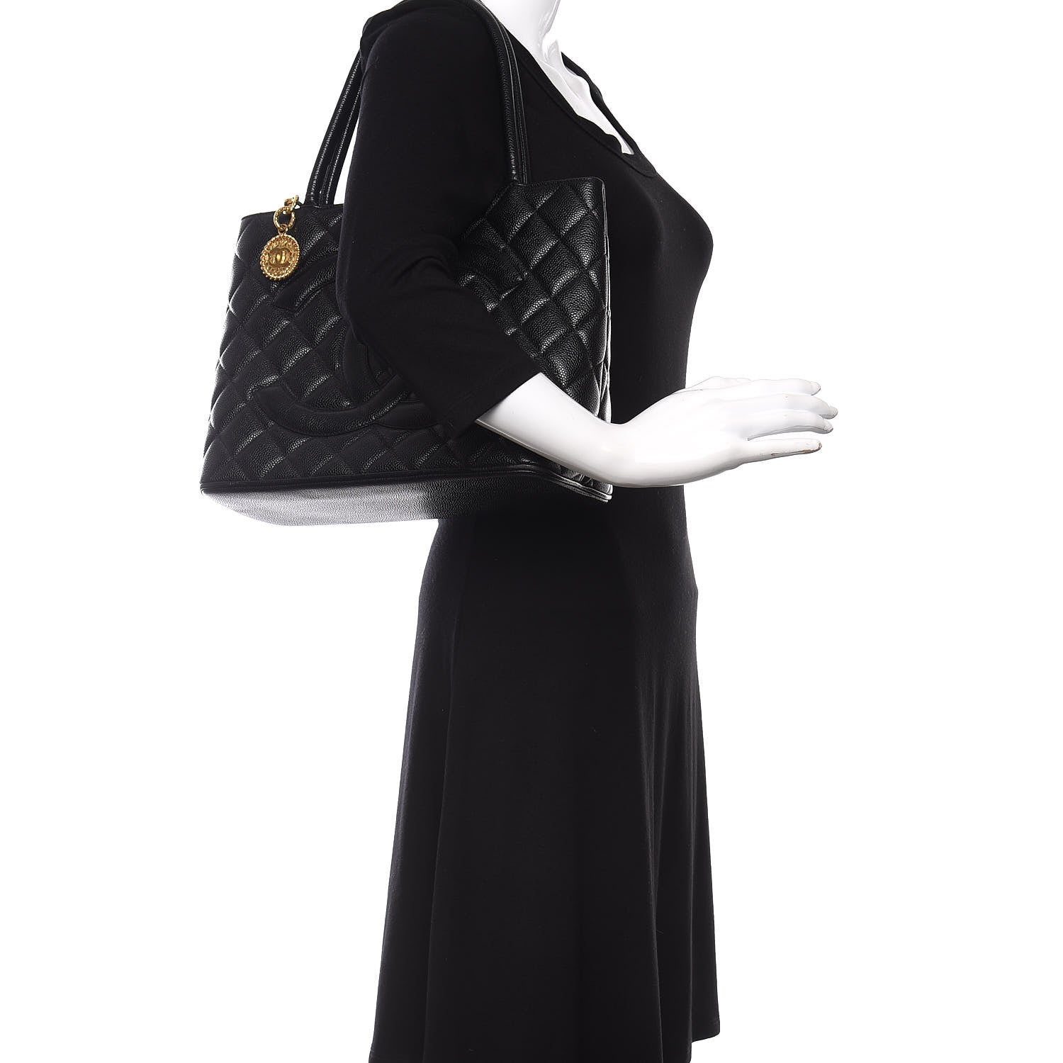 Chanel Caviar Quilted Medallion Tote Black 2 of 11