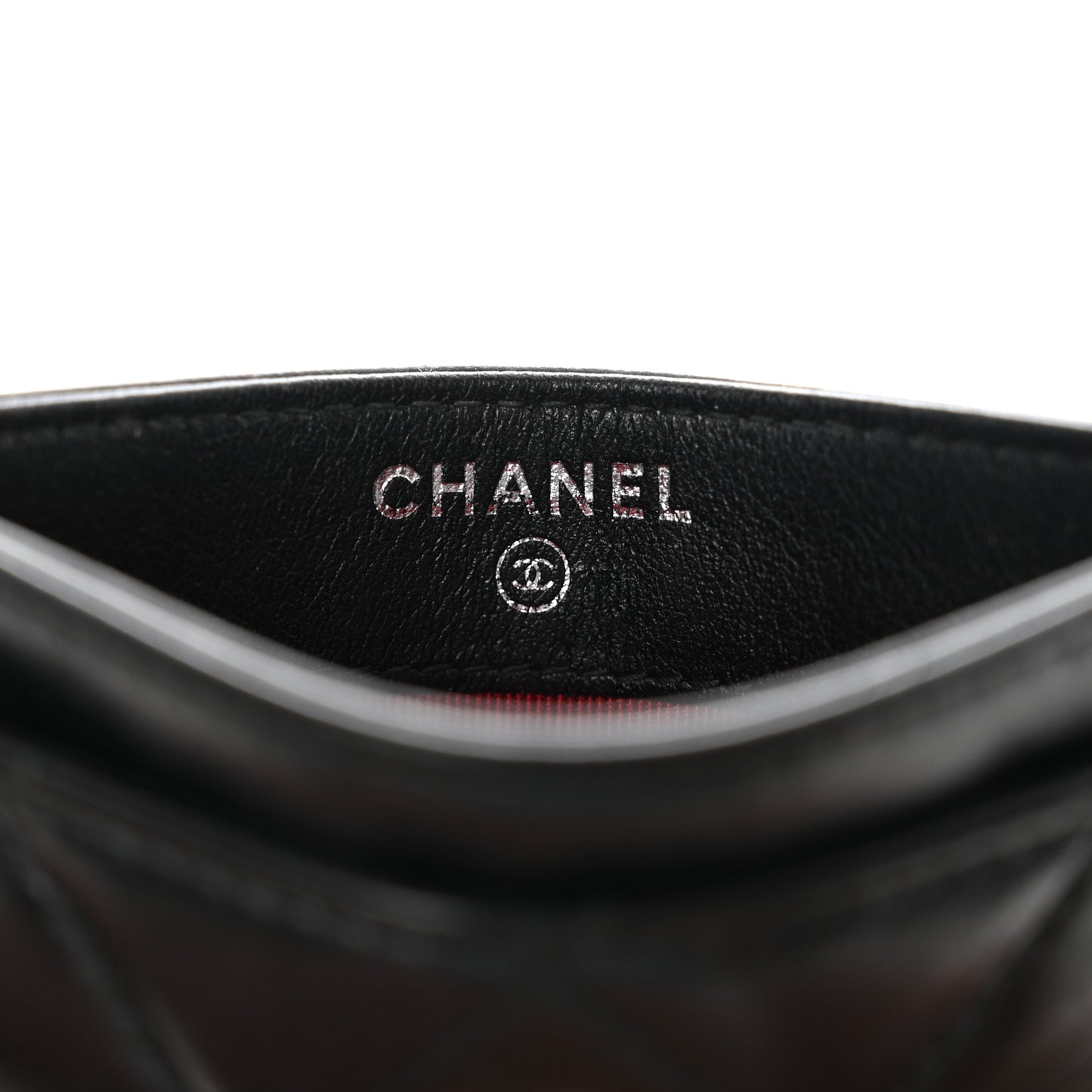 Aged Calfskin Quilted Gabrielle Card Holder Black