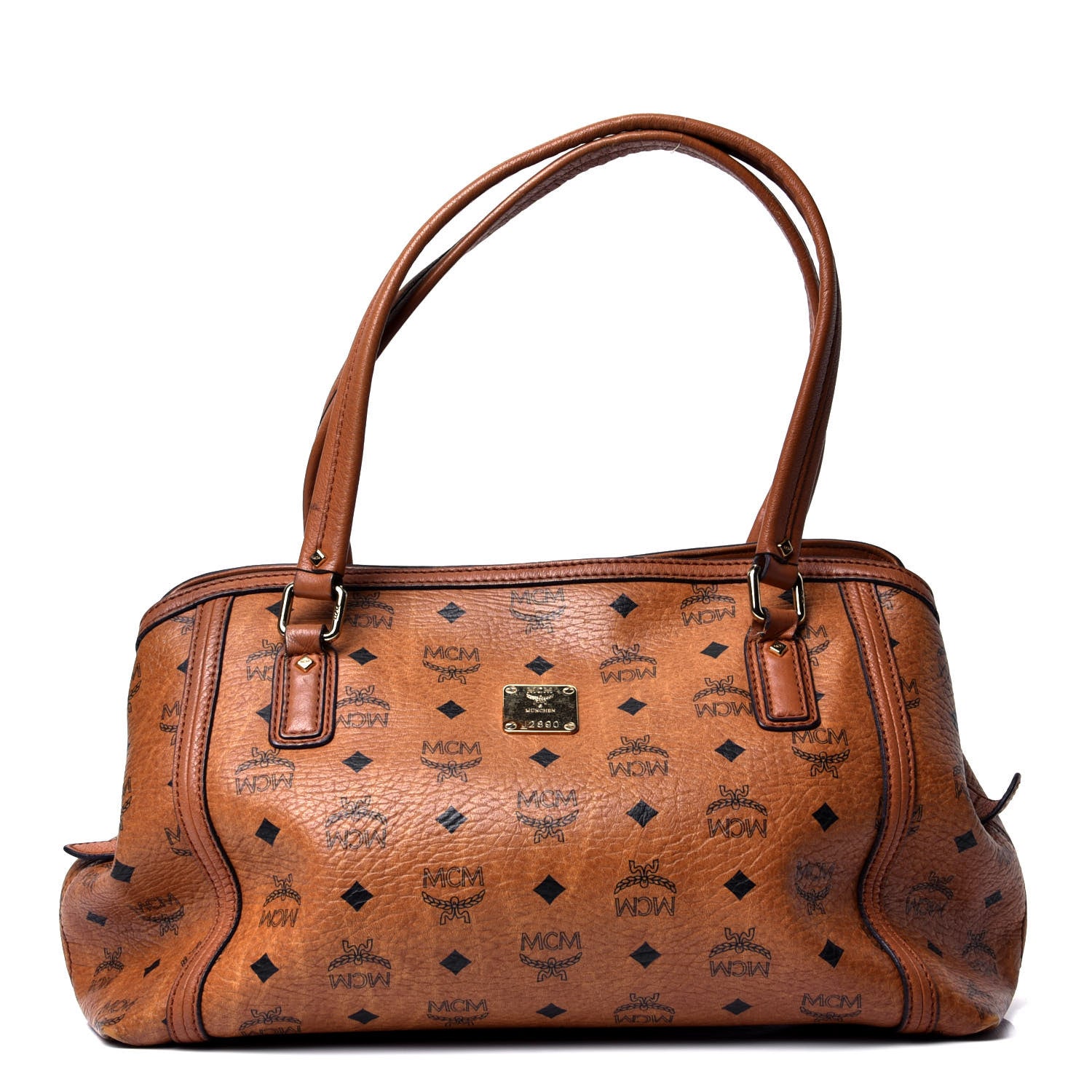 MCM Visetos Shopping Tote Cognac 1 of 4