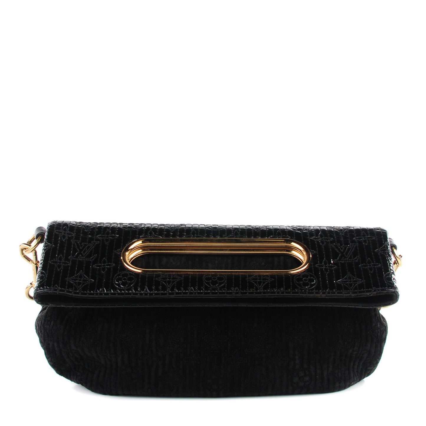 Suede Monogram Motard Afterdark Clutch Black