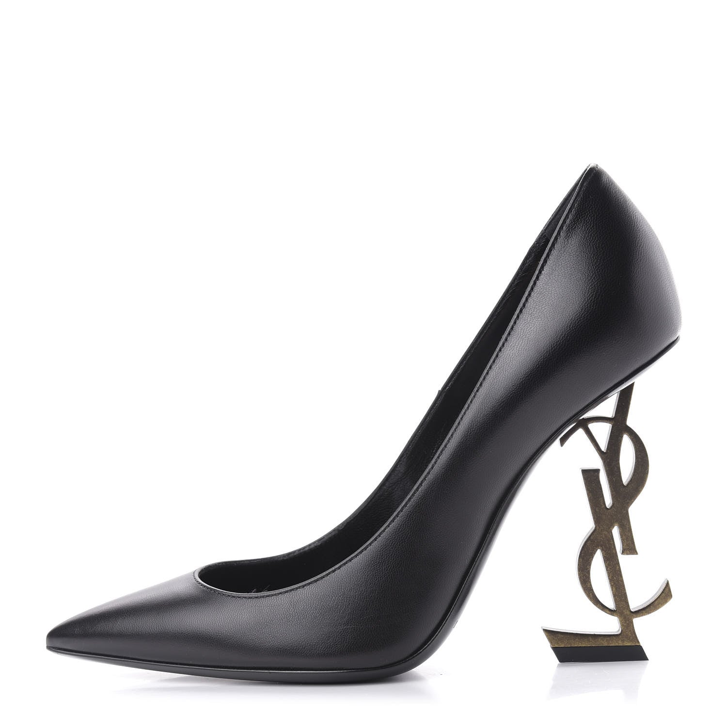 Saint Laurent Calfskin Opyum 110 Pumps 36 Black Gold 1 of 9