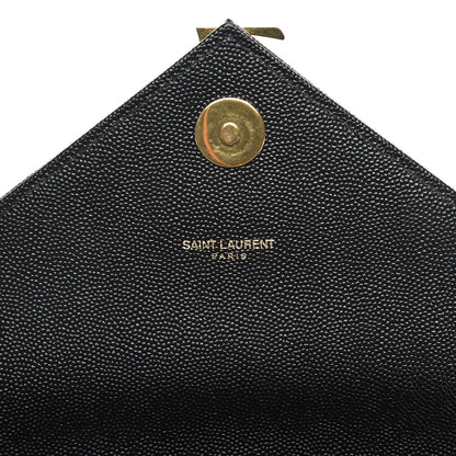 Saint Laurent Grain De Poudre Matelasse Chevron Large Monogram Satchel Black 7 of 8
