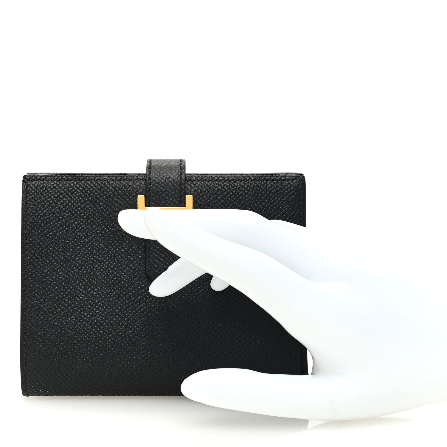 Hermes Epsom Bearn Compact Wallet Black 2 of 7