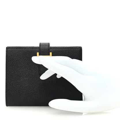 Hermes Epsom Bearn Compact Wallet Black 2 of 7