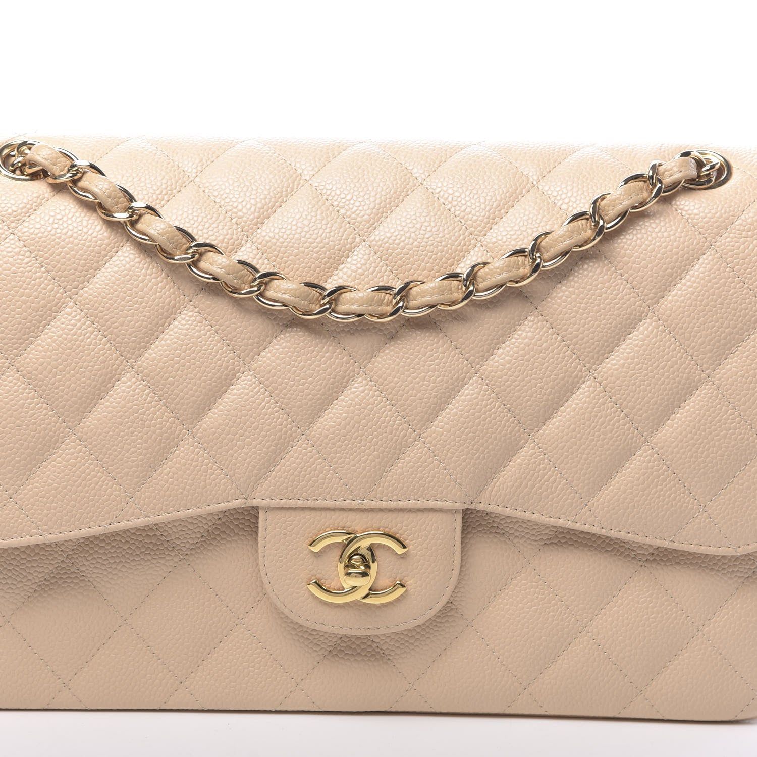 Chanel Caviar Quilted Jumbo Double Flap Beige Clair 11 of 11
