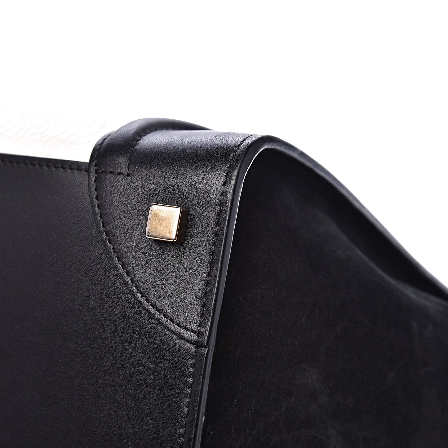 Bullhide Calfskin Mini Bi-Color Luggage Black White