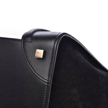 Celine Bullhide Calfskin Mini Bi-Color Luggage Black White 12 of 16
