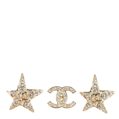 Chanel Swarovski Crystal CC Star Earphone Charms Gold 1 of 4