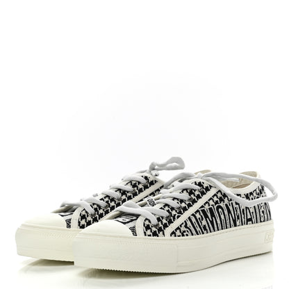 Christian Dior Canvas Houndstooth 30 Montaigne Embroidered Womens Walk'N'Dior Low Top Sneakers 37.5 Black White 3 of 8