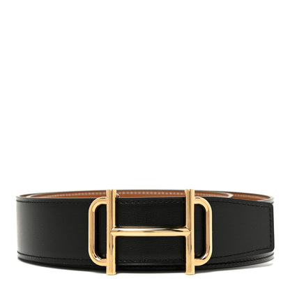 Hermes Chamonix Togo 38mm Royal Belt 85 Black Gold 1 of 8