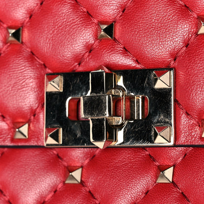 Valentino Garavani Nappa Rockstud Spike Wallet on Chain Rubino 11 of 12