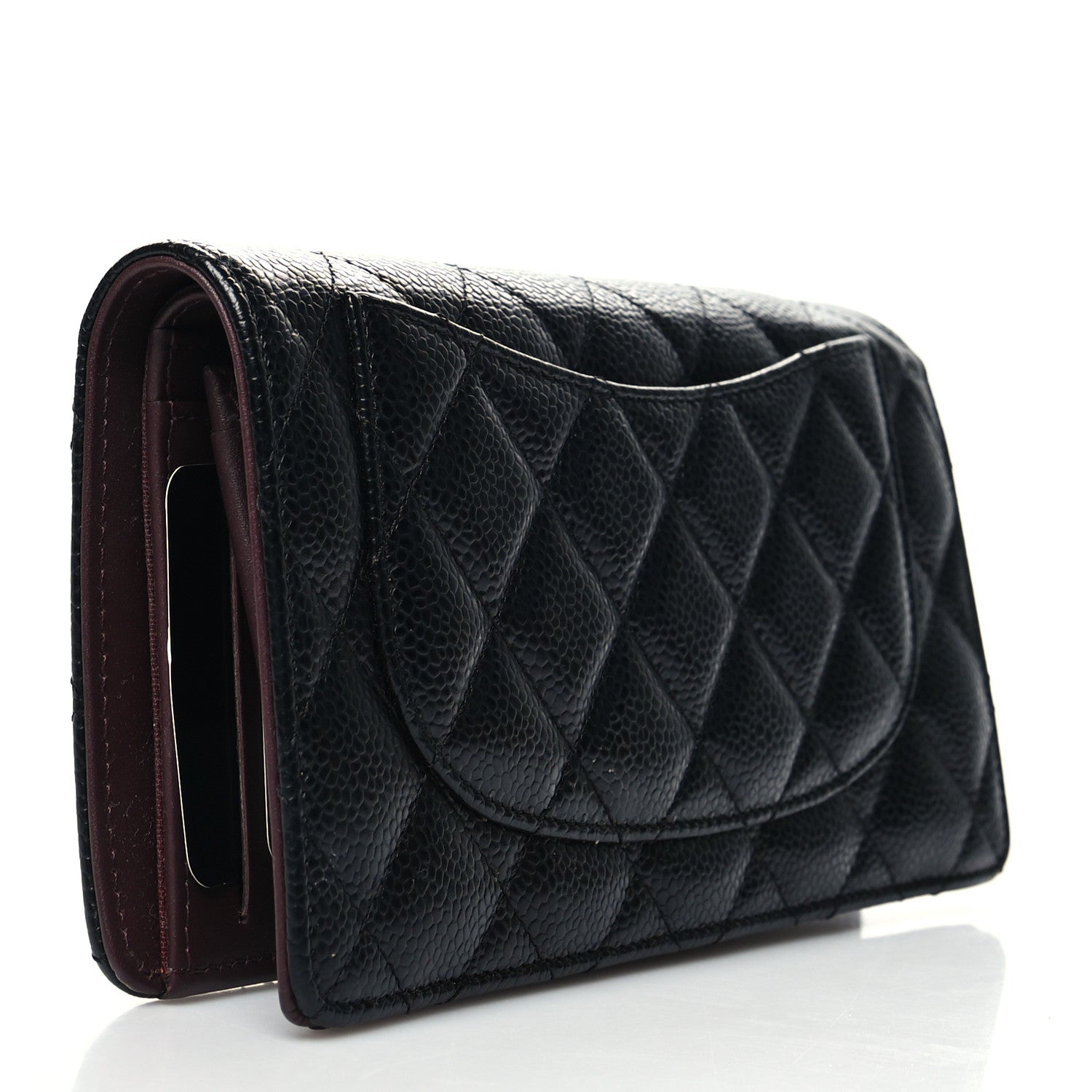 Chanel Caviar Quilted Yen Wallet Black 3 of 10