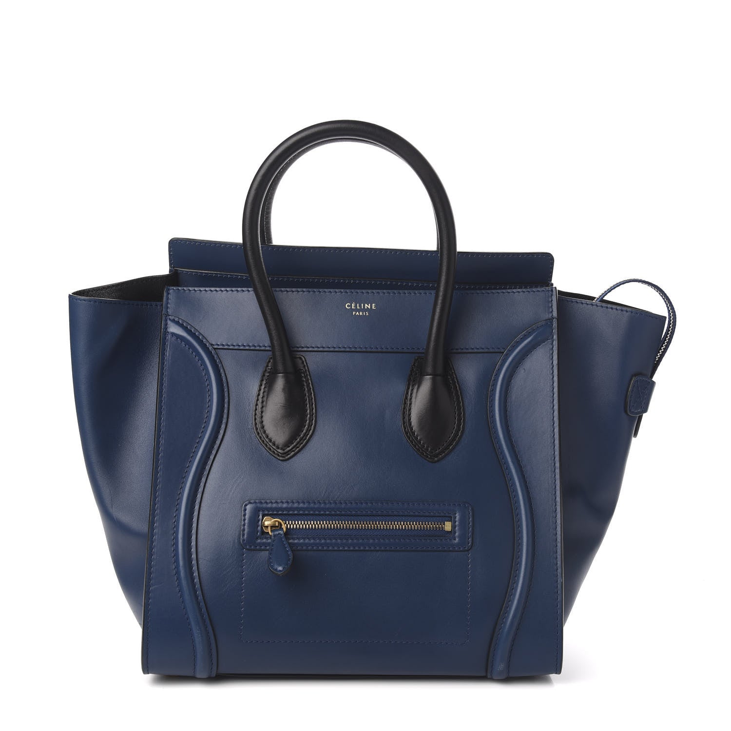 Celine Smooth Calfskin Mini Bi-Color Luggage Ocean Blue 1 of 10