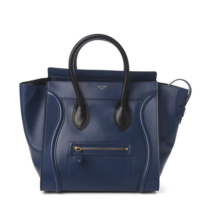 Celine Smooth Calfskin Mini Bi-Color Luggage Ocean Blue 1 of 10