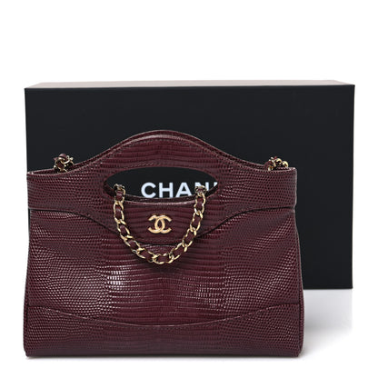 Chanel Lizard Embossed Calfskin Quilted Nano 31 Shopping Bag Burgundy 11 of 11