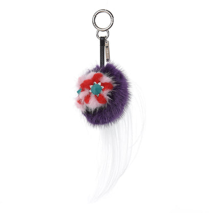 Fendi Fox Fur Monster Flowery Mini Bag Bug Charm Viola Acqua Multicolor 1 of 3