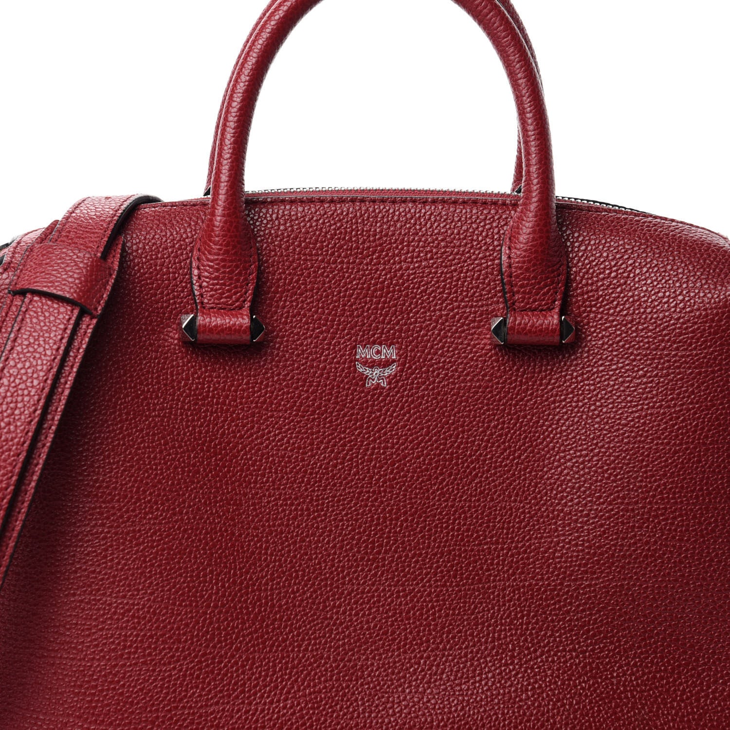 MCM Grained Calfskin Medium Ella Boston Burgundy 11 of 11