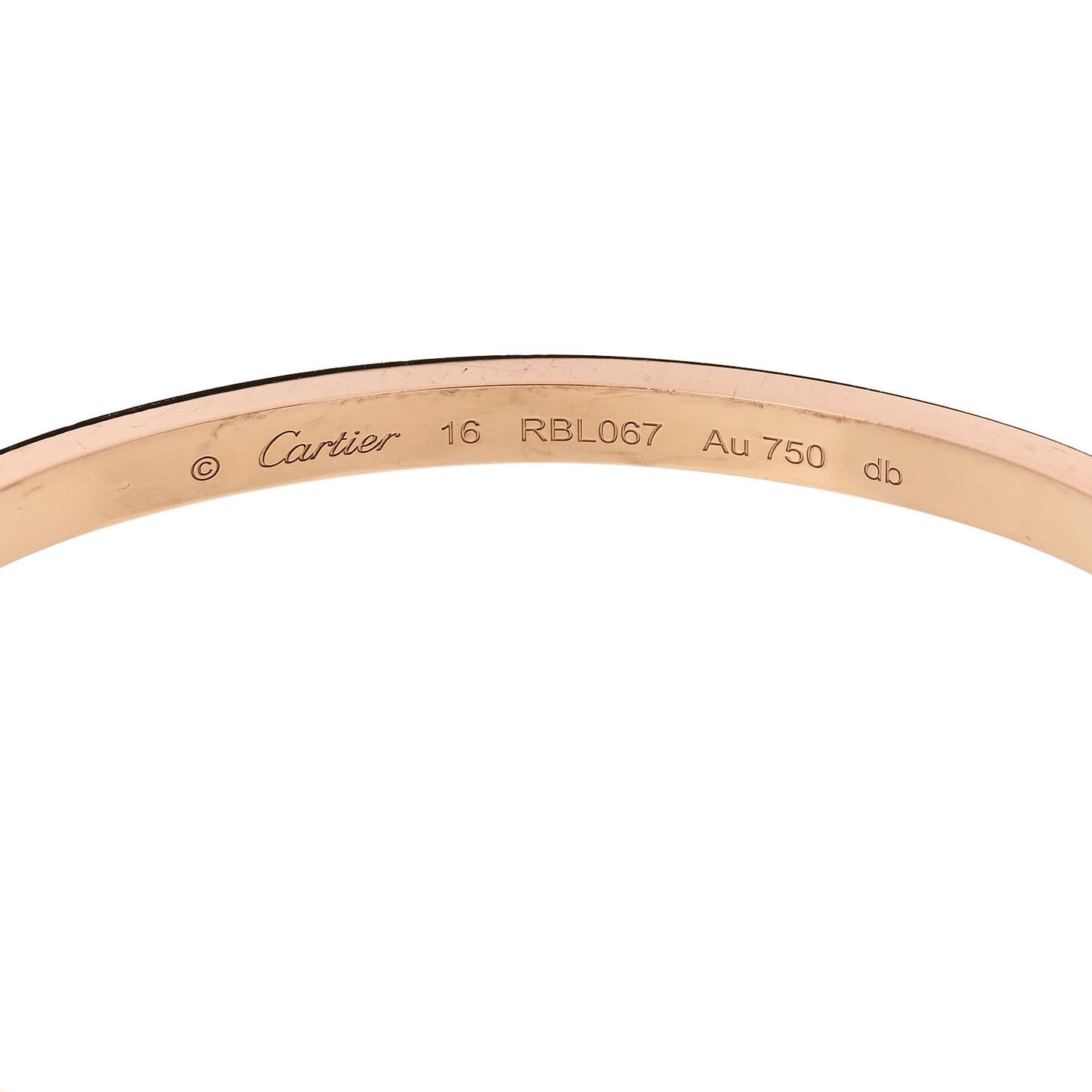 18K Pink Gold 6 Diamond Small LOVE Bracelet 16