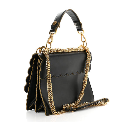 Fendi Vitello Liberty Scalloped Studded Kan I Shoulder Bag Black 3 of 10