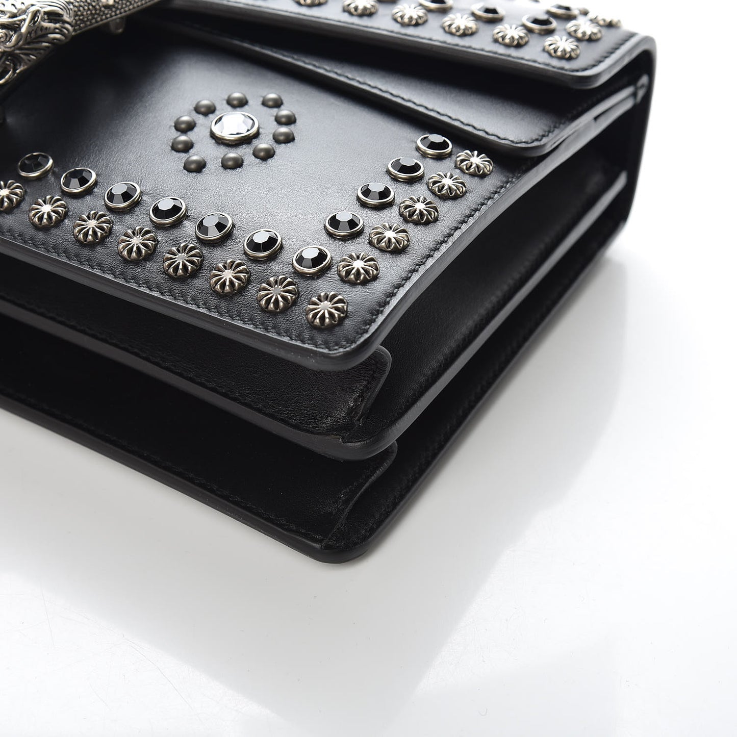 Calfskin Studded Small Dionysus Shoulder Bag Black