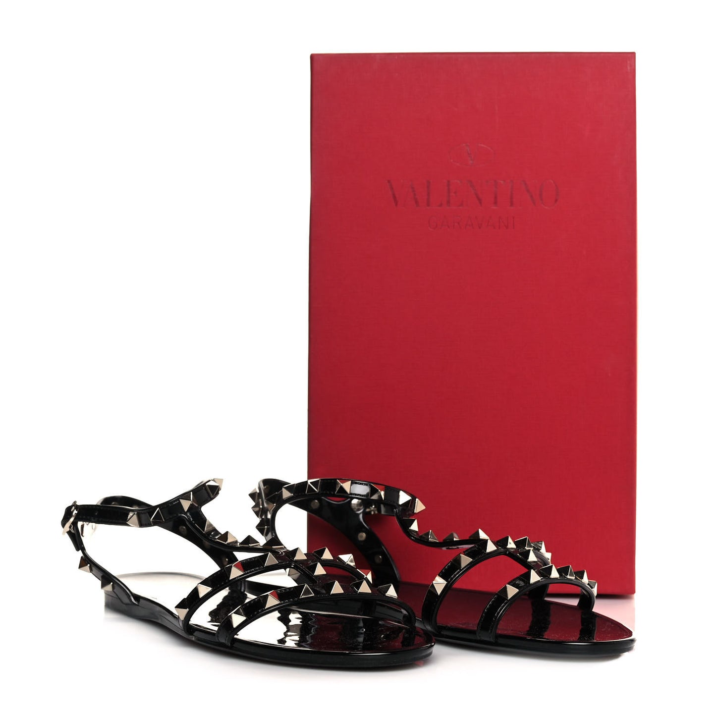 PVC Jelly Rockstud Caged Sandals 40 Black
