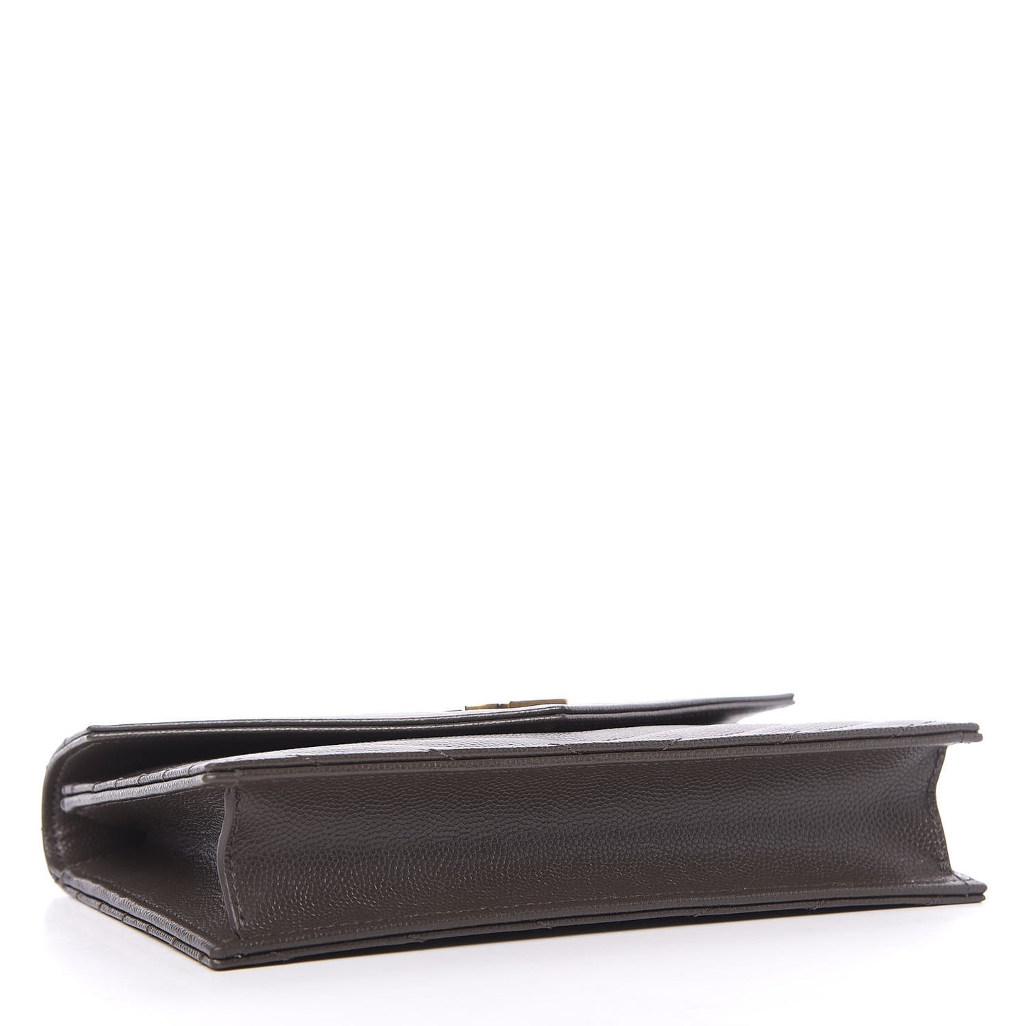 Grain De Poudre Matelasse Chevron Monogram Envelope Chain Wallet Pebble