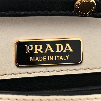Prada City Calf Saffiano Cahier Bag Talco Black 6 of 11
