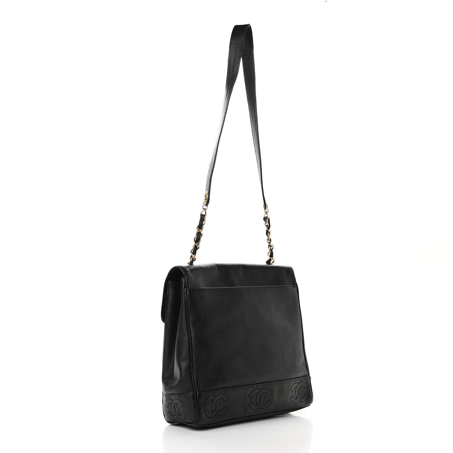 Caviar Flap Shoulder Bag Black