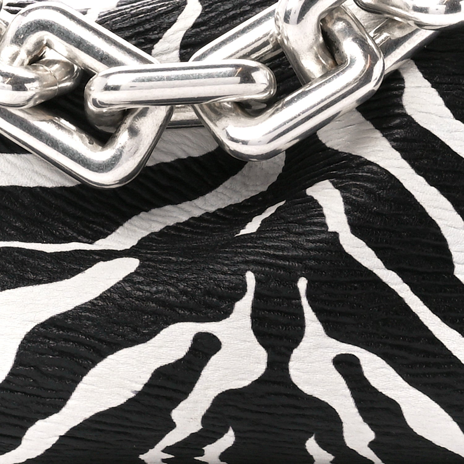 Bottega Veneta Nappa Zebra Print The Pouch Chain White Black 9 of 11