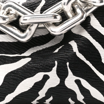 Bottega Veneta Nappa Zebra Print The Pouch Chain White Black 9 of 11