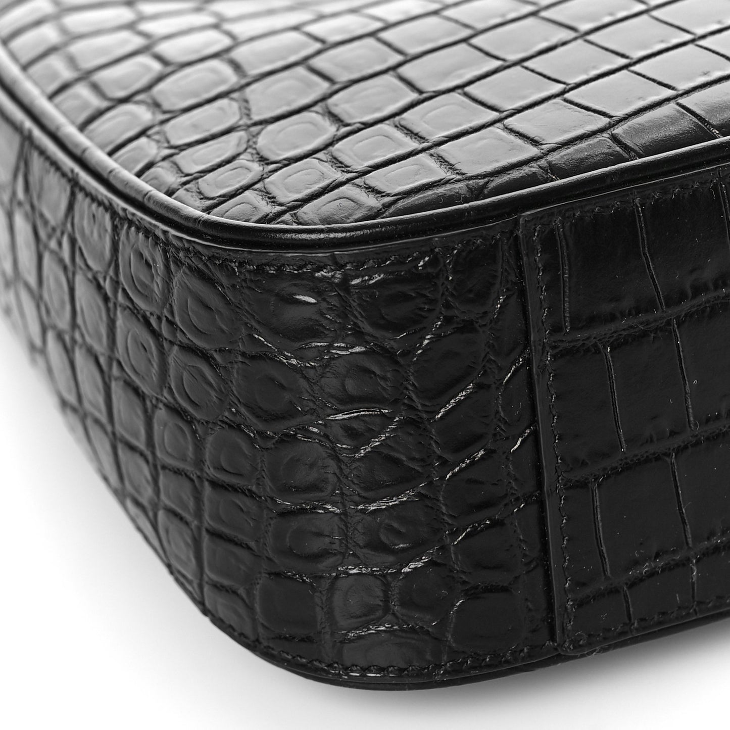 Calfskin Crocodile Embossed Le 5 A 7 Hobo Black