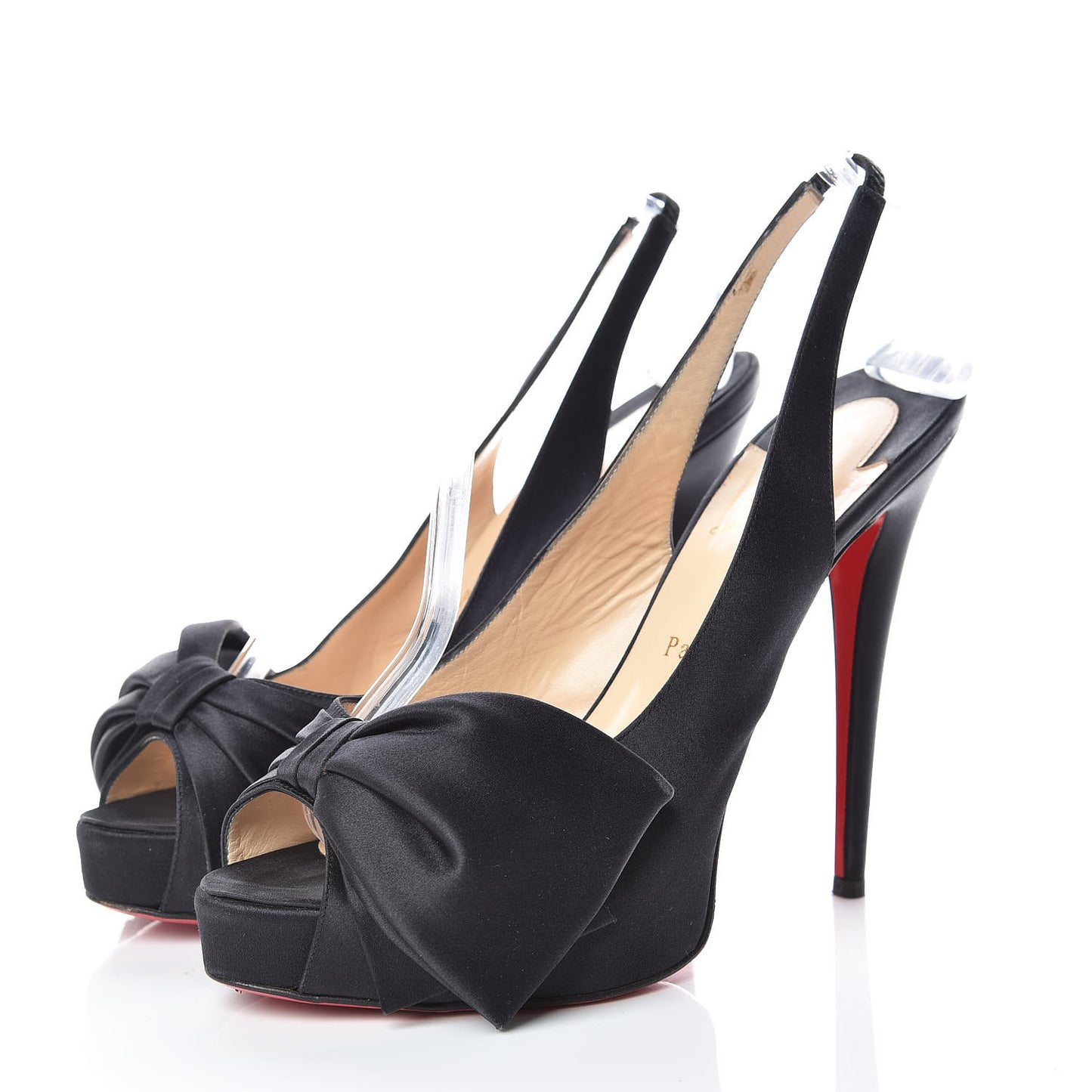 Crepe Satin Vendome Sling 120 Pumps 42 Black