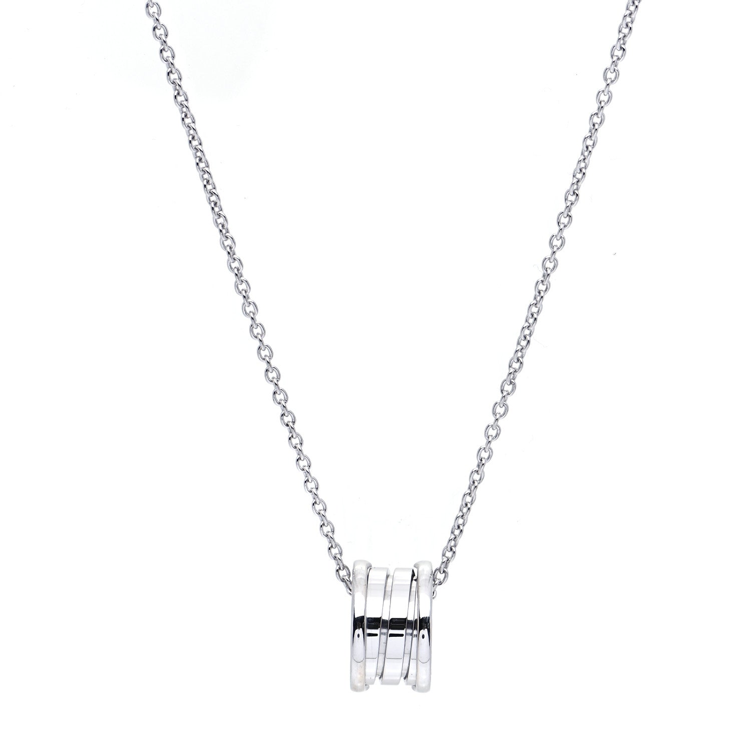 Bulgari 18K White Gold B.Zero1 Pendant Necklace 1 of 6