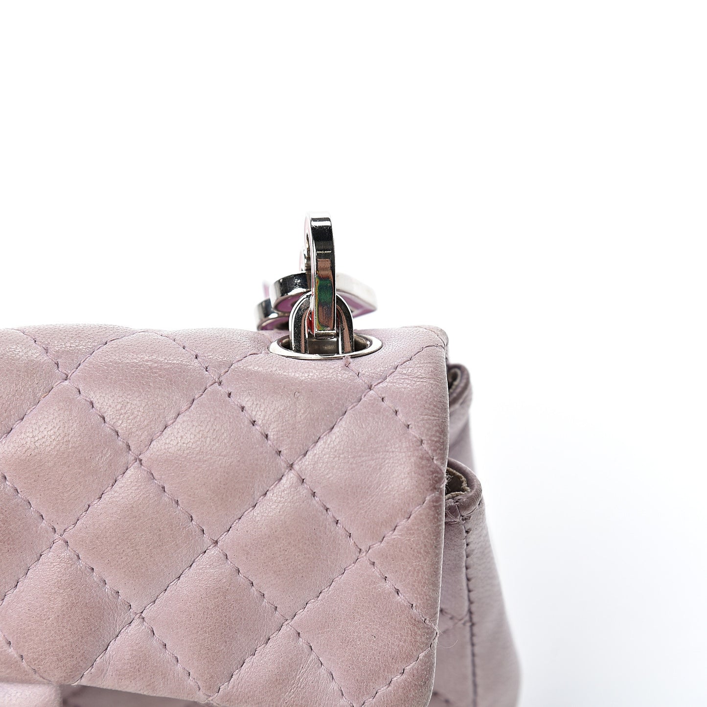 Lambskin Quilted Mini Valentine Flap Lilac