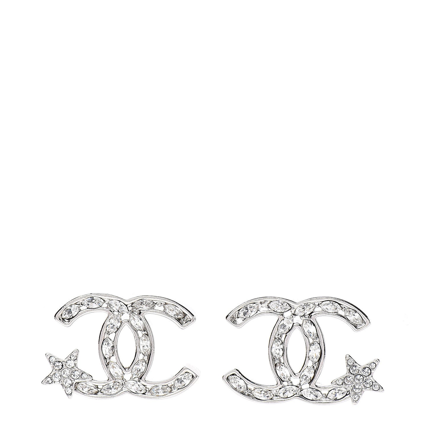 Crystal CC Starfall Earrings Silver